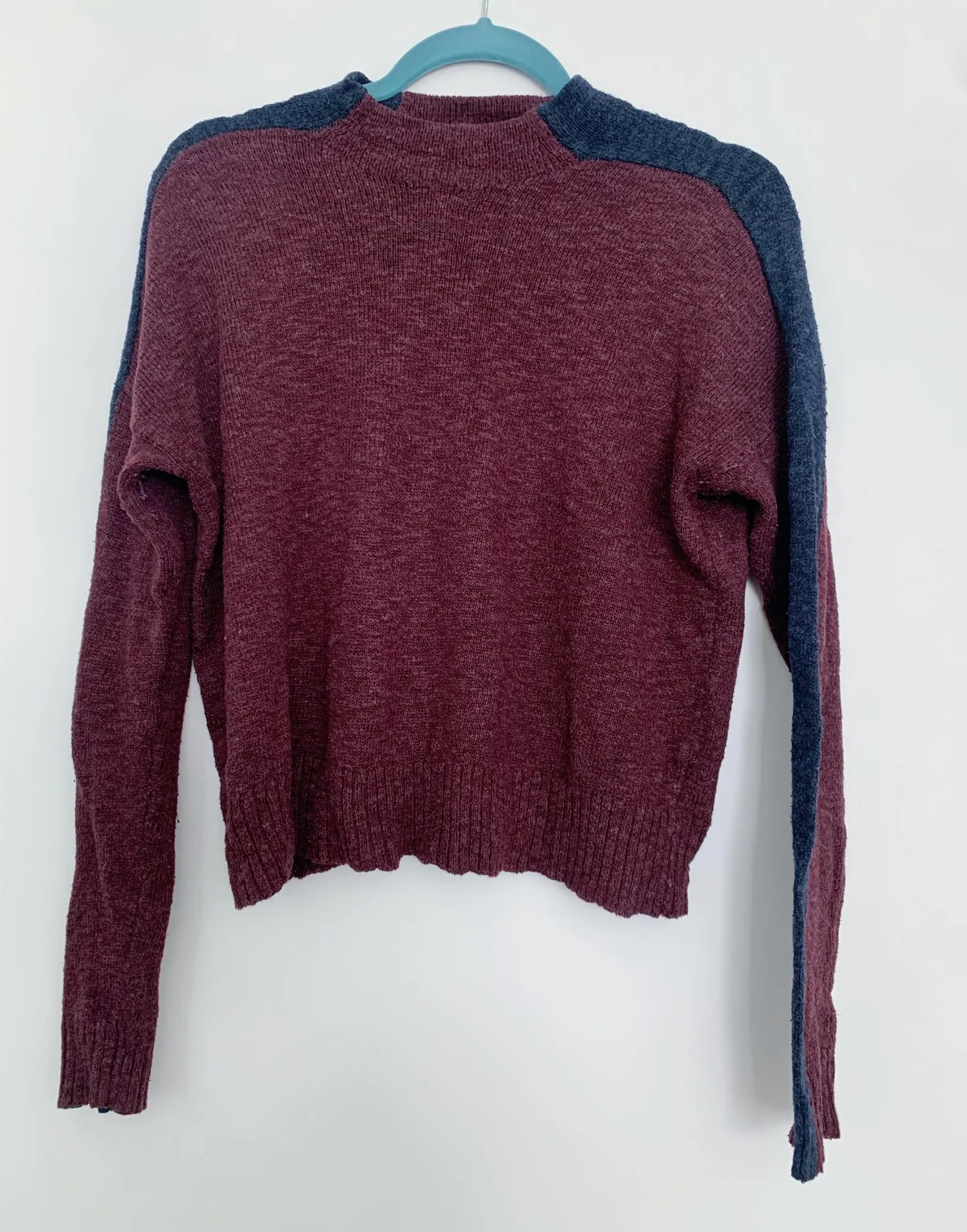 Maroon Cropped Sweater - Image 2