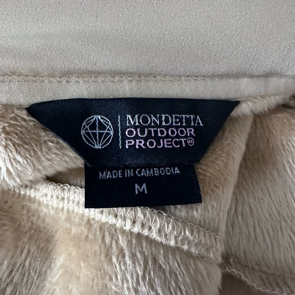 Mondetta  Raincoat Hooded Longline Soft Shell Warm Beige Coat Size Medium - Image 6