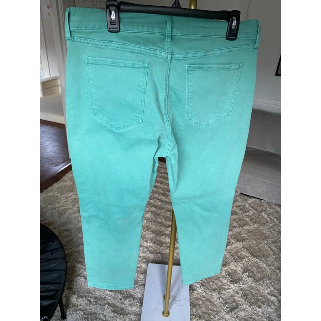 Old Navy Distressed Boyfriend Jeans Mint Sz 12 Y2K Preppy Streetwear Artsy Boho - Image 3