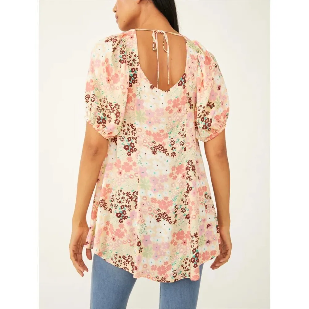 Free People Callie Printed Tunic Top in Vintage Combo Size M NWT - Image 2