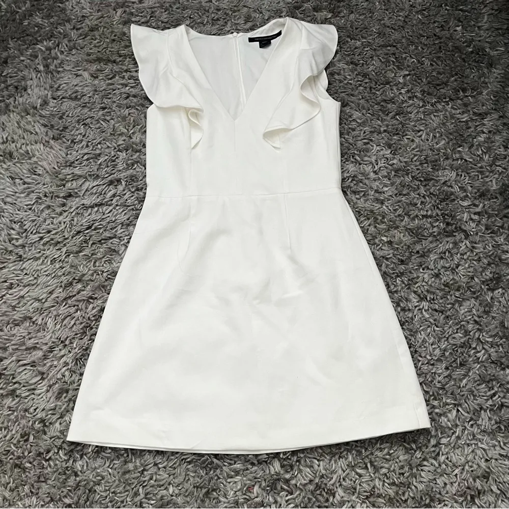 French connection white ruffle dress size 8 - Image 2