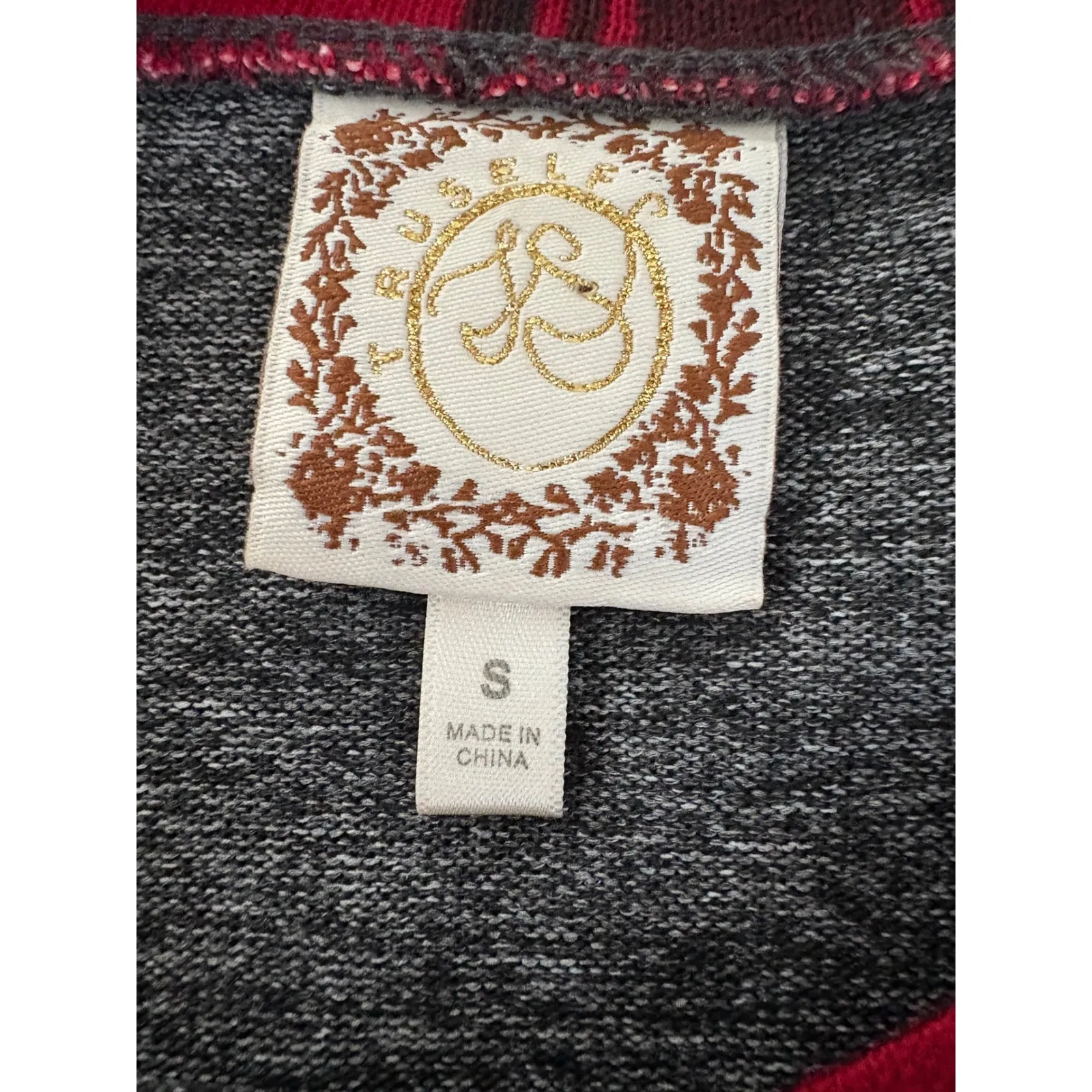 RBielle Red Plaid Christmas Sleeve Women's Sz Sm Reindeer Deer‎ Sequin Holiday Gray - Image 2