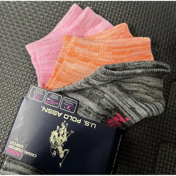 NWT Polo Ralph Lauren Women 9-11 (6-pack) Colorful Low-cut Athletic Socks - Image 2