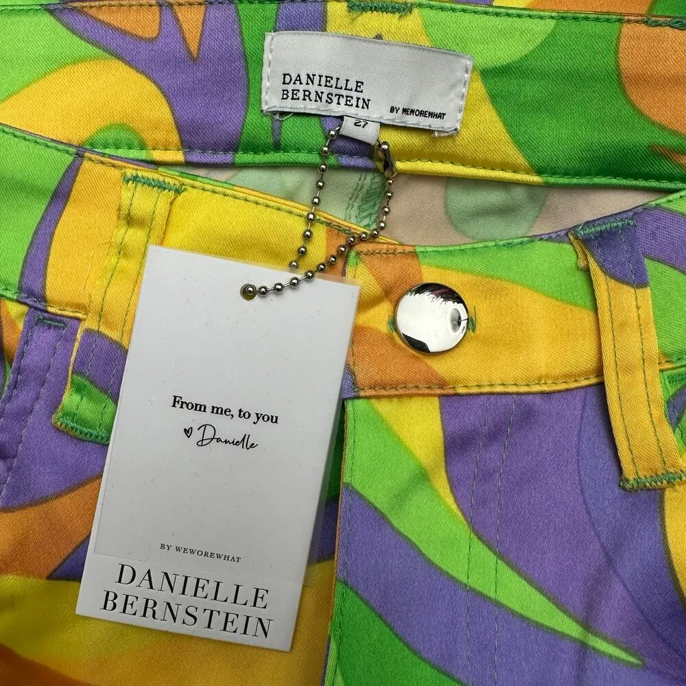 WEWOREWHAT 27 Retro Yellow Green Orange Purple Ankle Flare Pants Eclectic Fun - Image 3