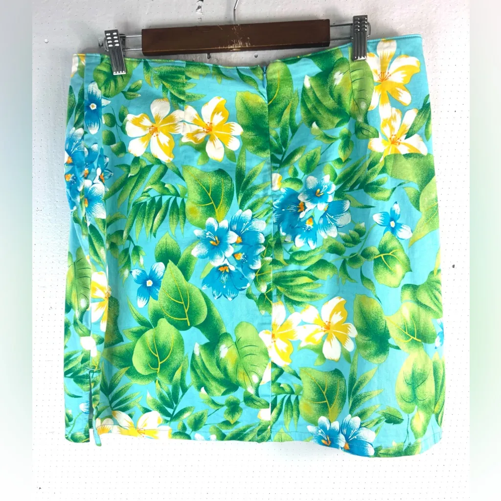 Pappagallo 16 Aloha Hawaii Print Matching Shorts Skort in Green n Turquoise - Image 3