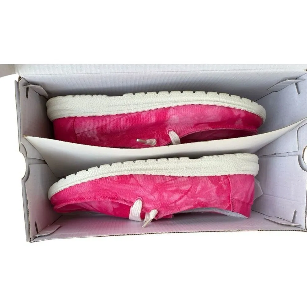 Womens Gypsy Jazz Hot Pink Streak Print Slip On Lace Shoes Sneakers - Image 5