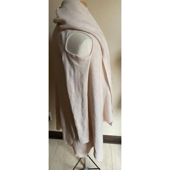 All saints Elegant Cream Ribbed‎ Cowl Neck Sweater Long Sleeve Knit Pullover - Image 2