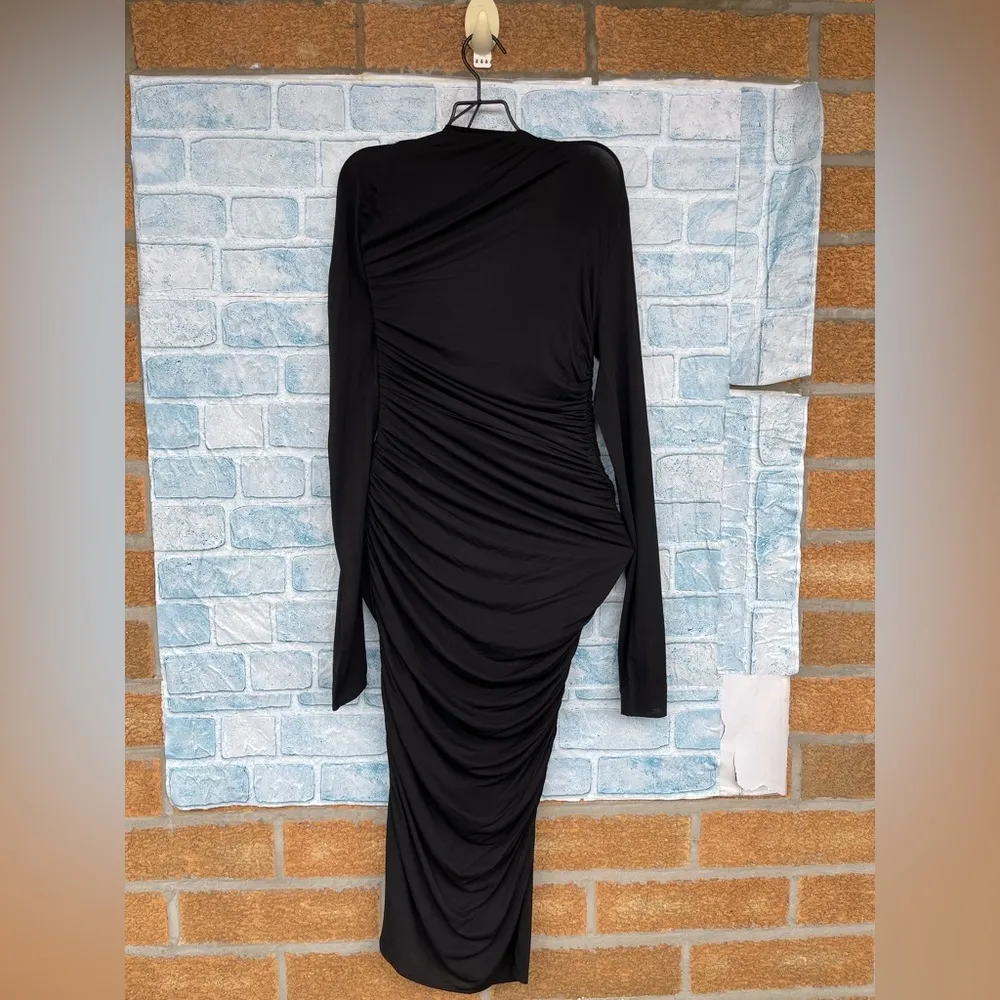 MAGDA BUTRYM Jersey Midi Dress With 3d Flower Applique size 34/4 Black - Image 10