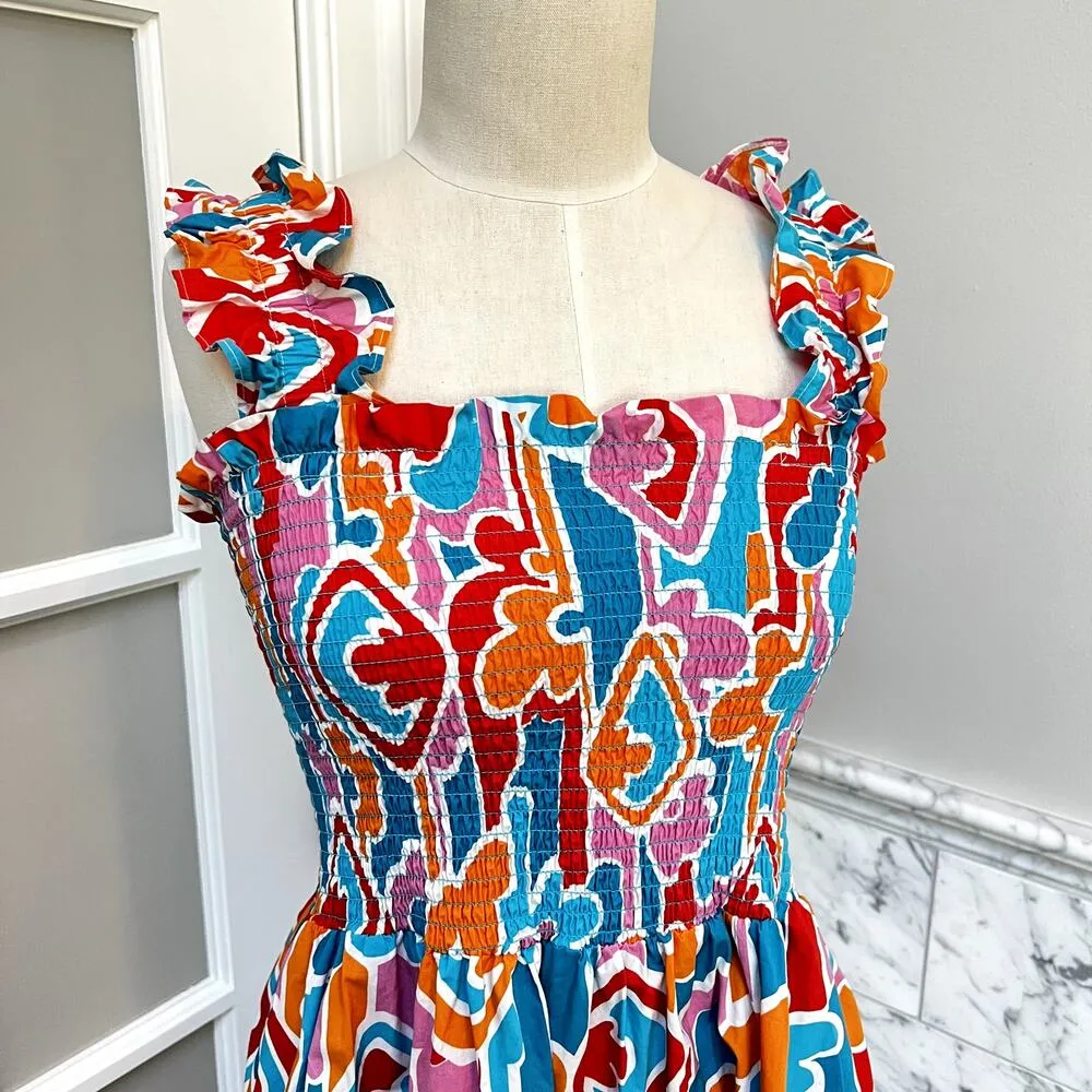 Amanda Uprichard Adelene Pocket Nap Dress Bright Floral Midi Miami NWT Small - Image 3