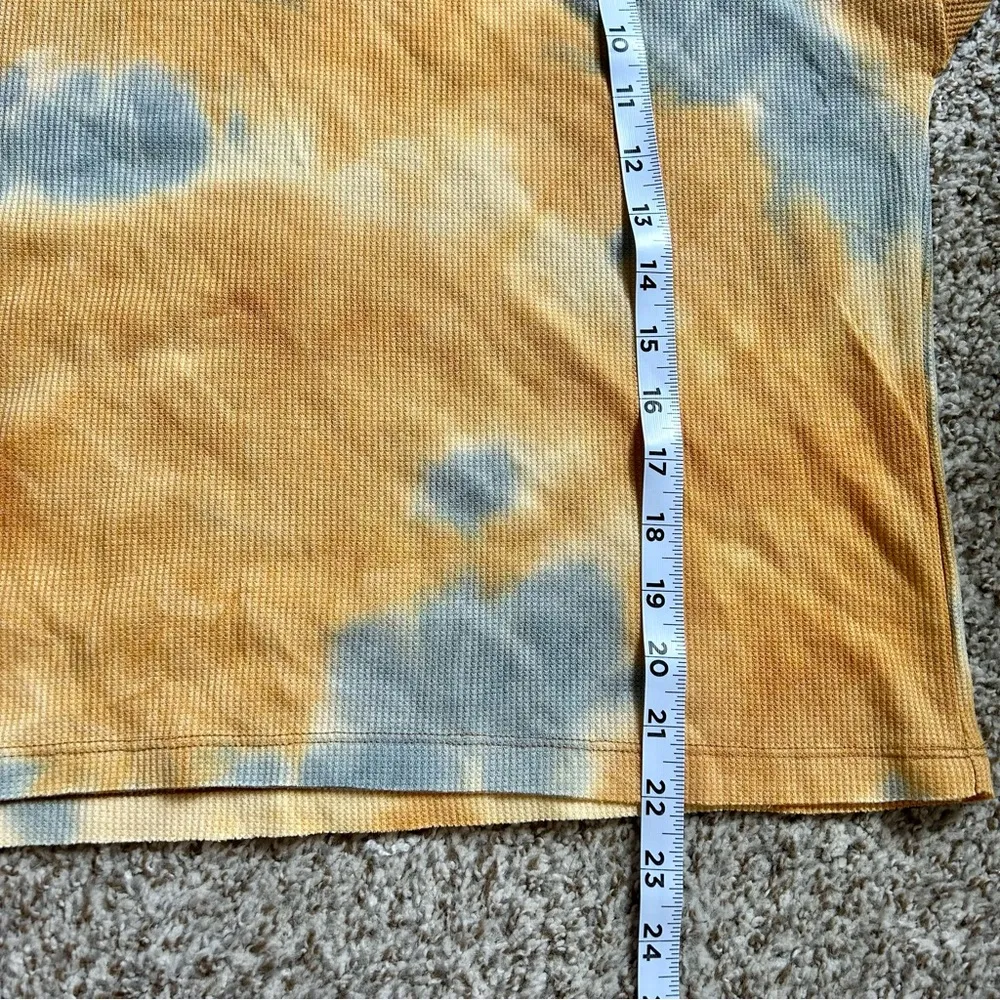 🦋 NWT For the Republic Long Sleeve Yellow Blue Tie Dye Shirt Small - Image 5