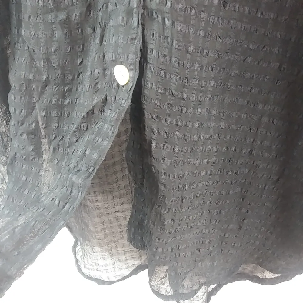 Peppermint Bay M Black Waffle Sheer Vintage Tunic Size M - Image 5