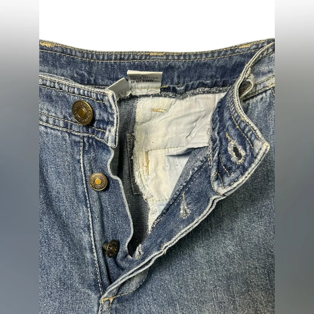 Vintage‎ 90’s Y2k Cargo Paper Bag Utility Tie Adjustable Barrel Wide Jeans Sz6 - Image 6