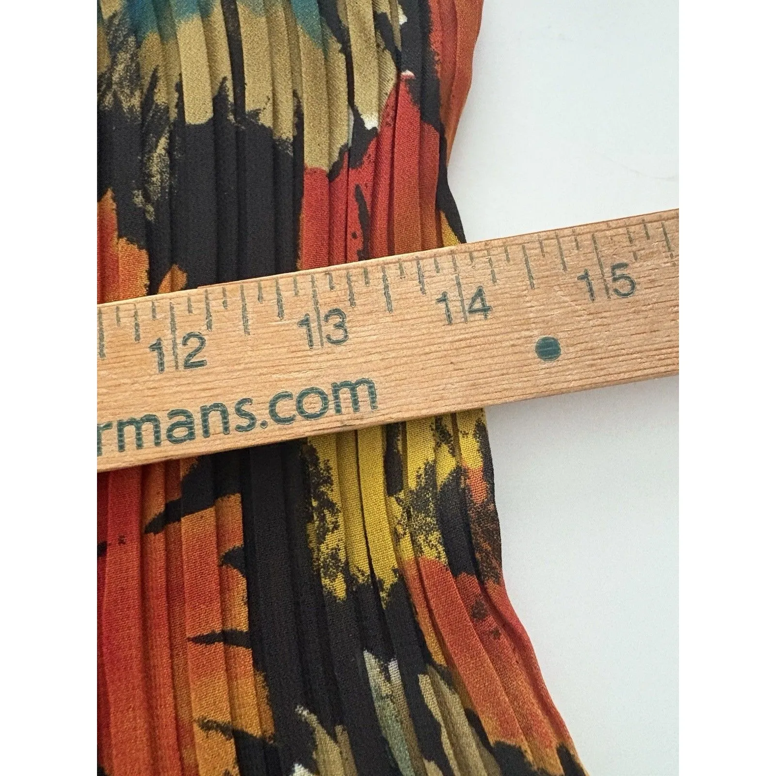 Vintage New York City Design Co Top Size L Brown Floral Ruffle Forest Fairy Fall Orange Size L - Image 11