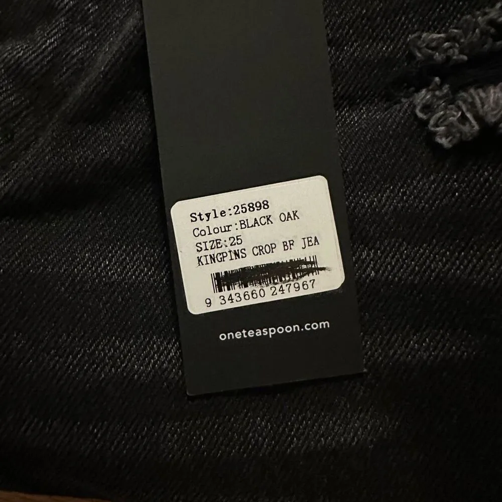 NWT One teaspoon kingpins crop black jeans studded 25 - Image 5