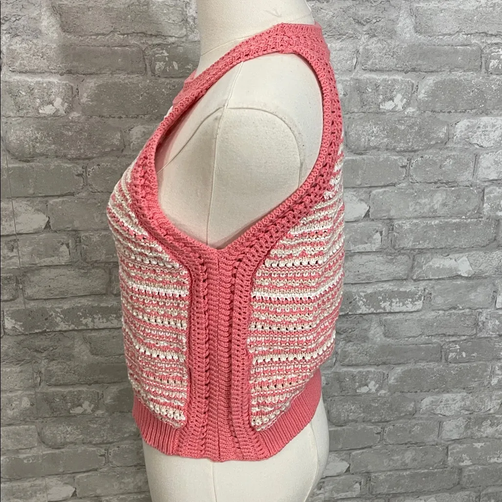 BCBGeneration Pink and Cream Knit Halter Top - Image 2
