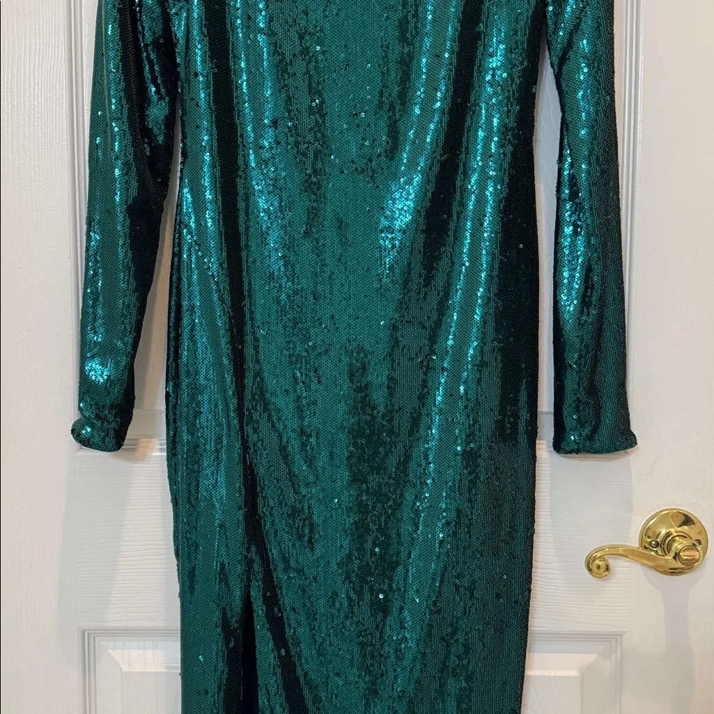 Dress The Population Natalie Sequin Dress Green Size Large NWT - Image 7