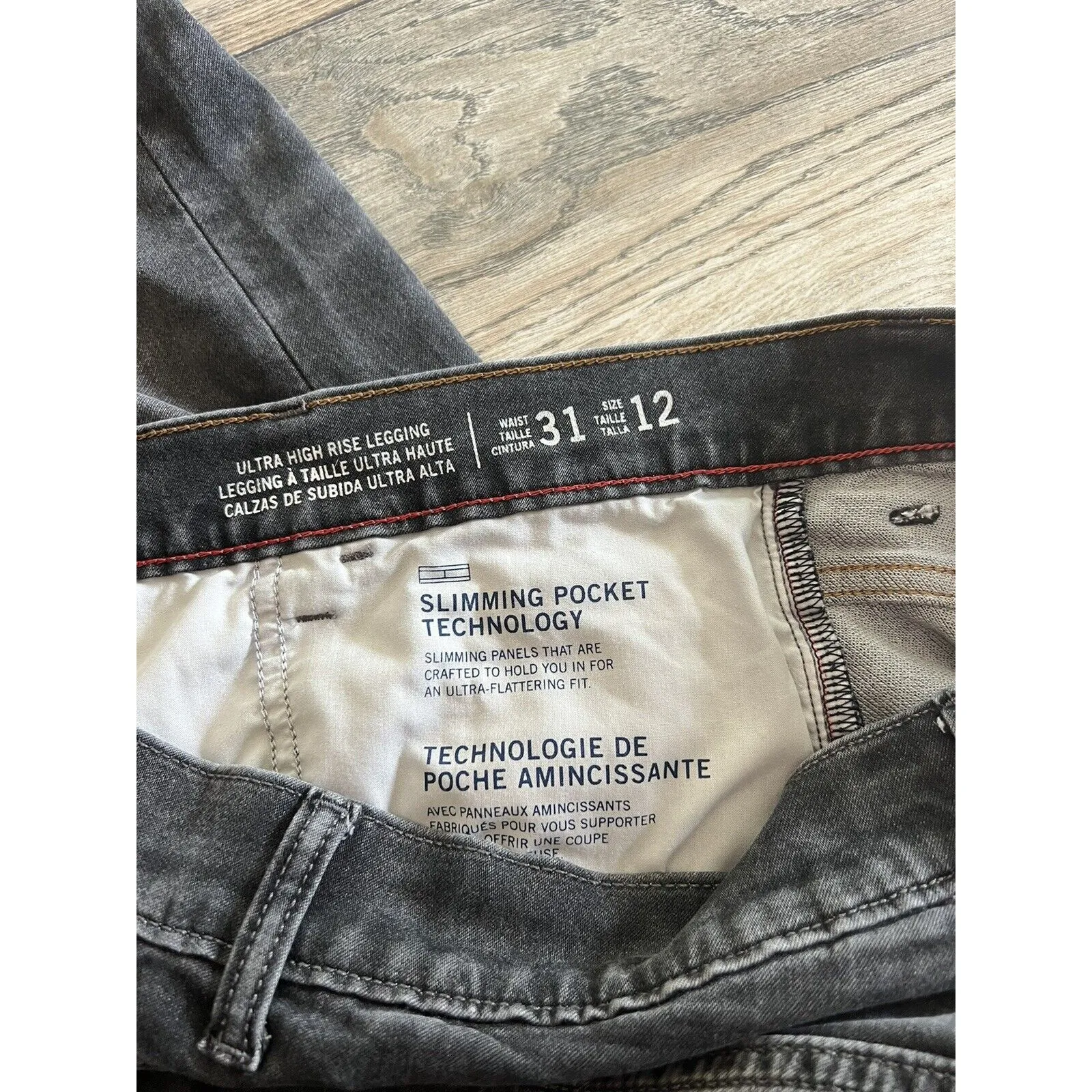 Tommy Hilfiger High‎ Rise Stretch Legging Jeans Flex Grey Vintage wash 12 - Image 3