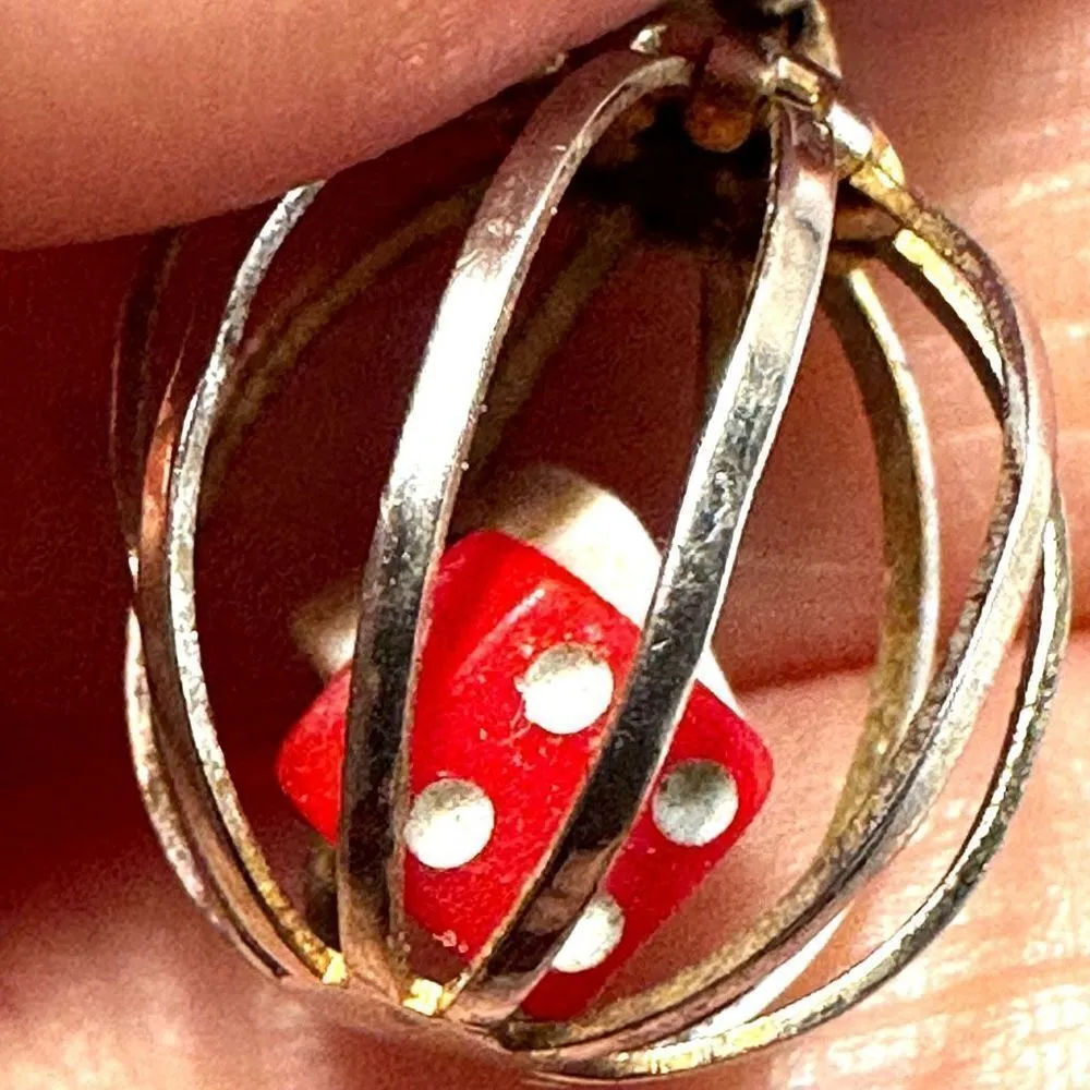 Vintage caged dice pendant necklace - Image 10