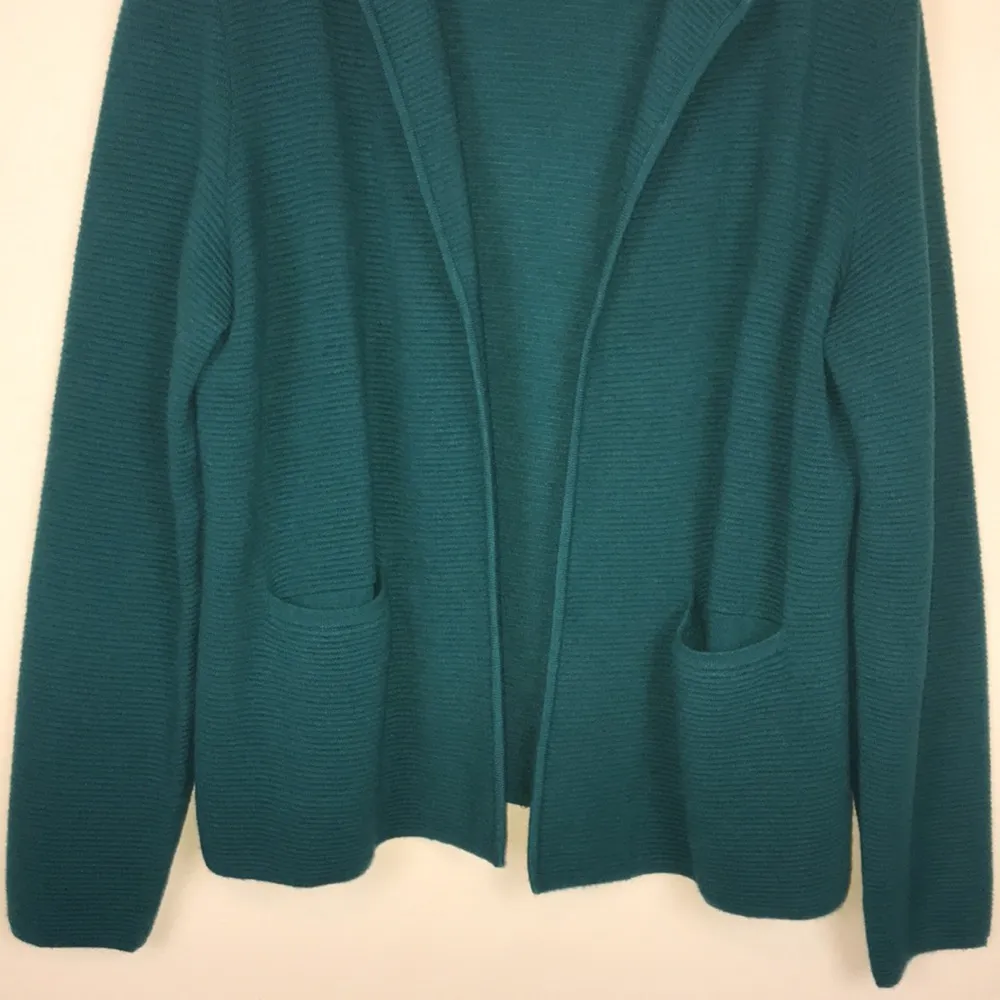 Talbots Women’s Lambswool Blend Collared Open Front Cardigan Sweater - Image 2