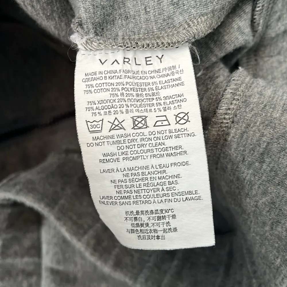 Varley Revolve Earl Heathered Grey Zip Up Boxy Moto Comfy Sweatshirt Jacket - Image 9