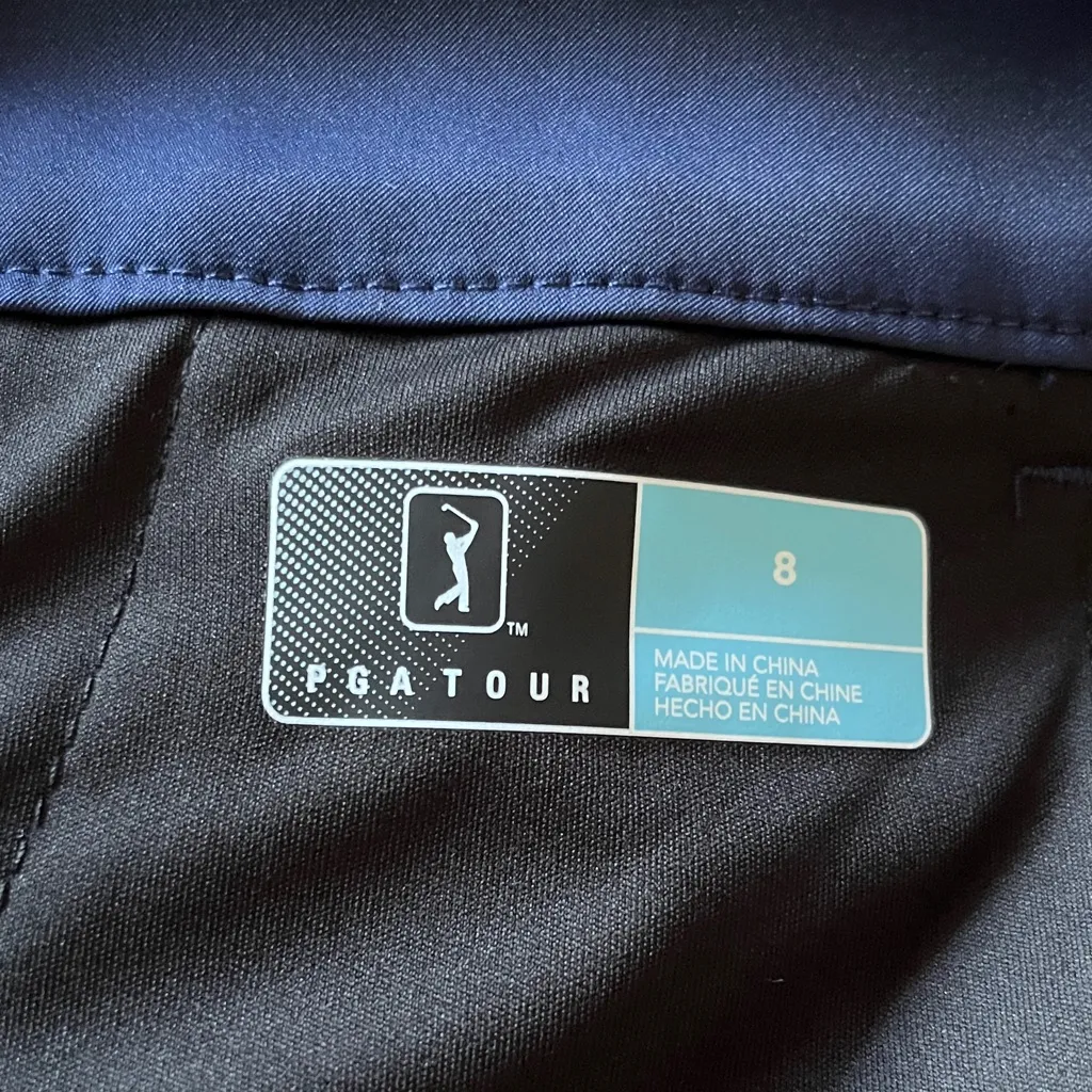 PGA Tour Women's High Waist Navy Golf Shorts Size 8 - Image 6