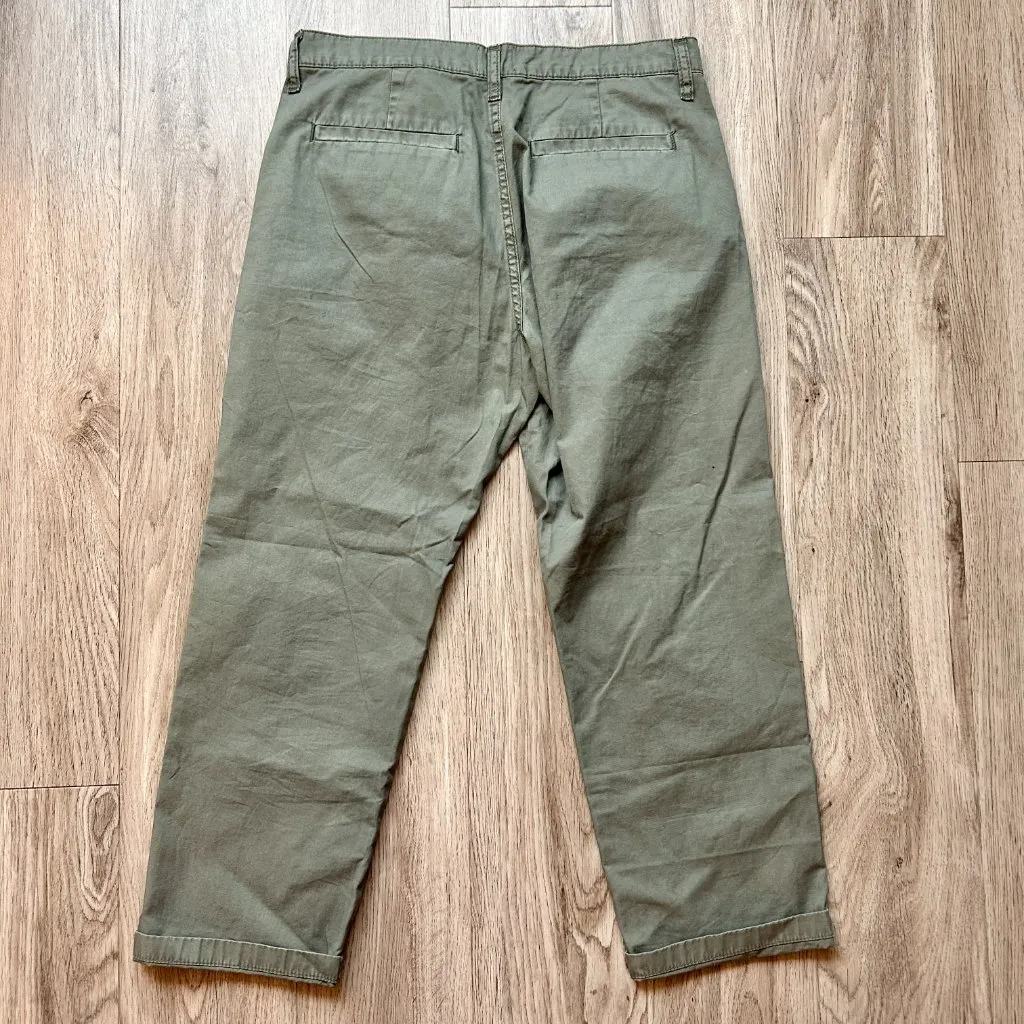 J. Crew Women's Slouchy Boyfriend Chino Pants in Green Gray Size 26 Petite - Image 9