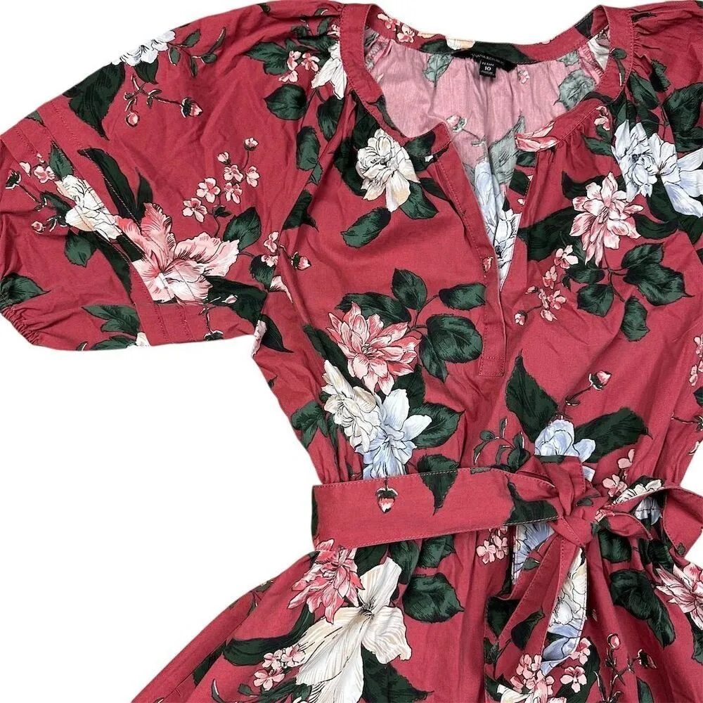 Banana Republic Petites Floral Poplin Midi Dress Size 10 Spring Casual - Image 3