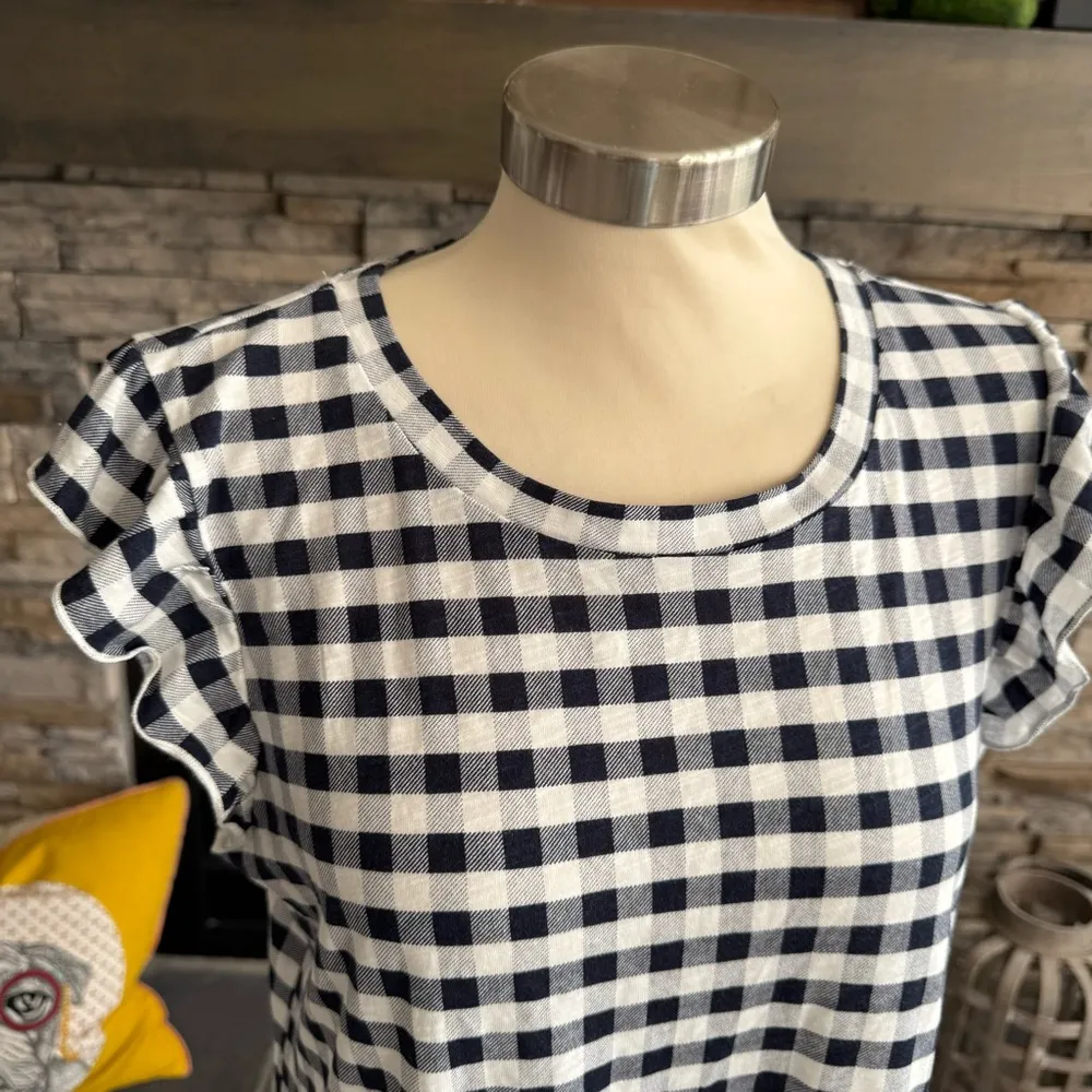 Maurices Black and White Checkered Short Sleeve Top - Image 10
