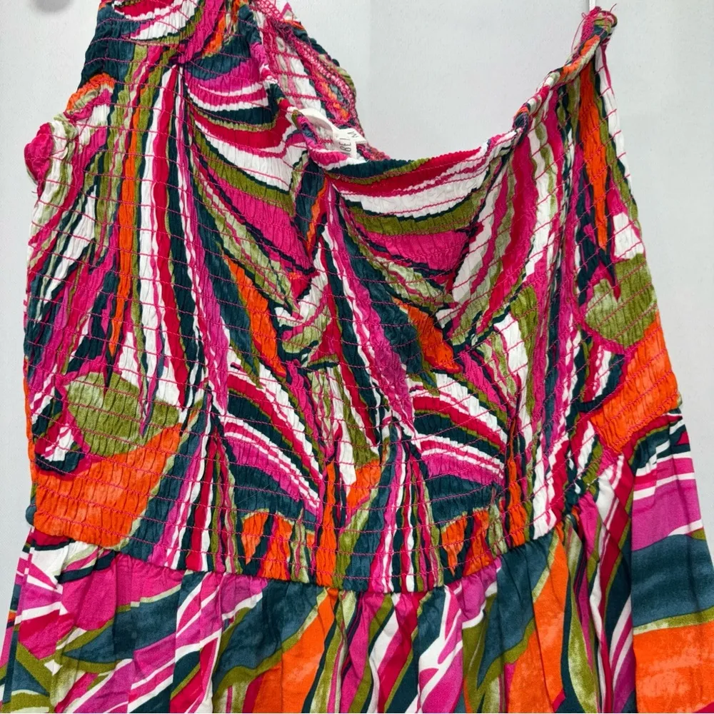 abel the label maxi dress ATL Strapless Tiered Smocked Bodice Floral Hippie Abel the Label Anthropologie Kelissa