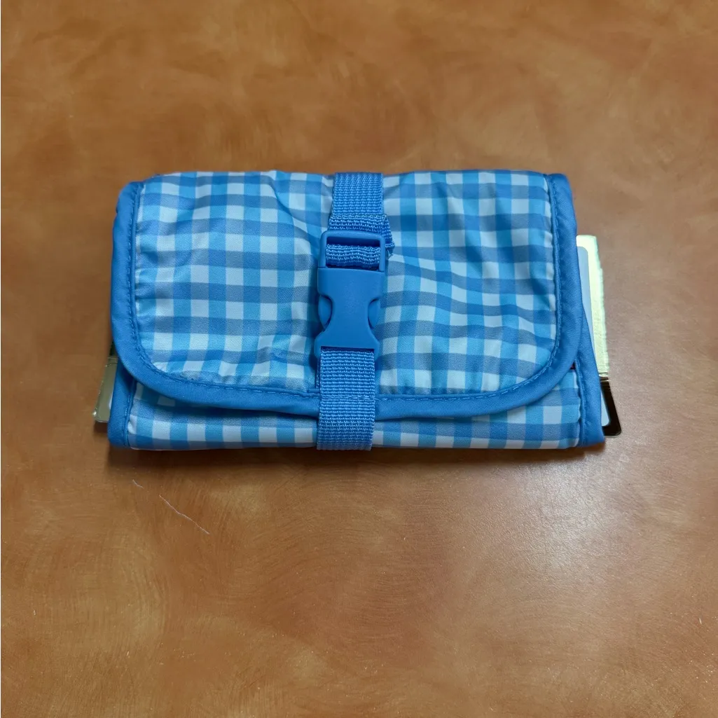 Miamica Blue Checkered Travel Bag - Image 3