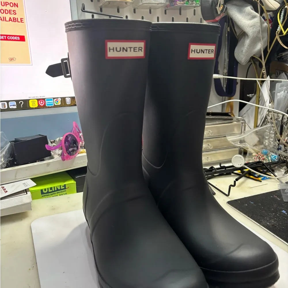 HUNTER Women's Original Back Adjustable Short Rain Boots Sz 8 - Image 8