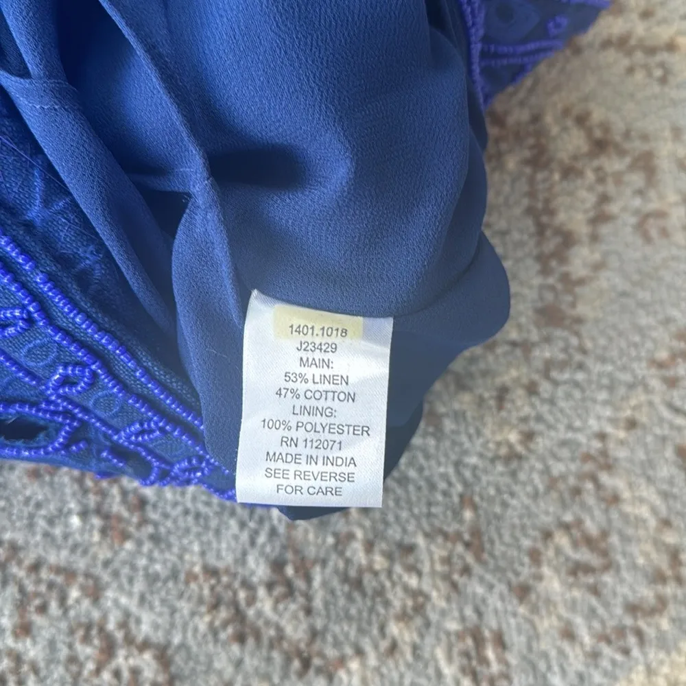 Jigsaw Beaded Linen Mini Skirt Blue 10 - Image 8