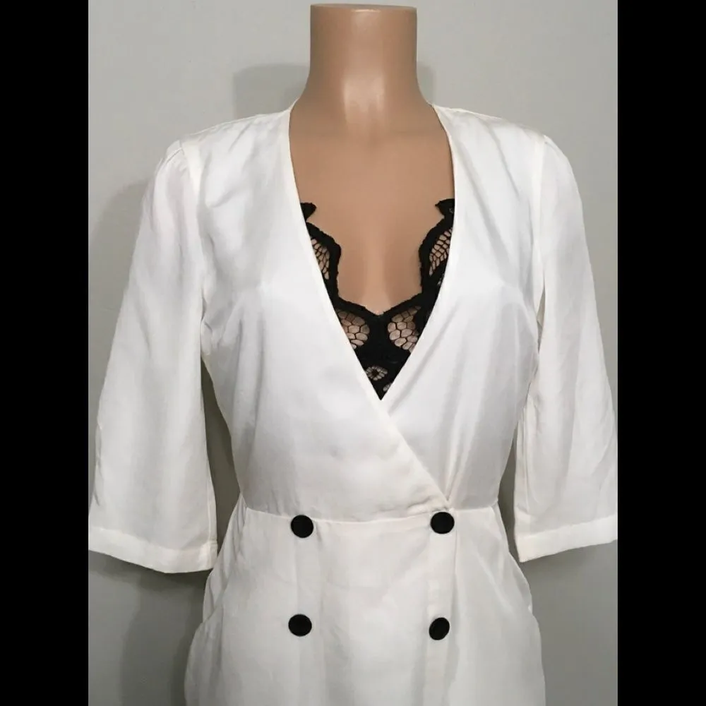 White wrap front coat dress. NWOT White Size undefined - Image 2
