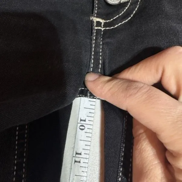 Please Button Fly Black Boyfriend Jeans Made in Italy Size XS X Small Stretch - Image 6