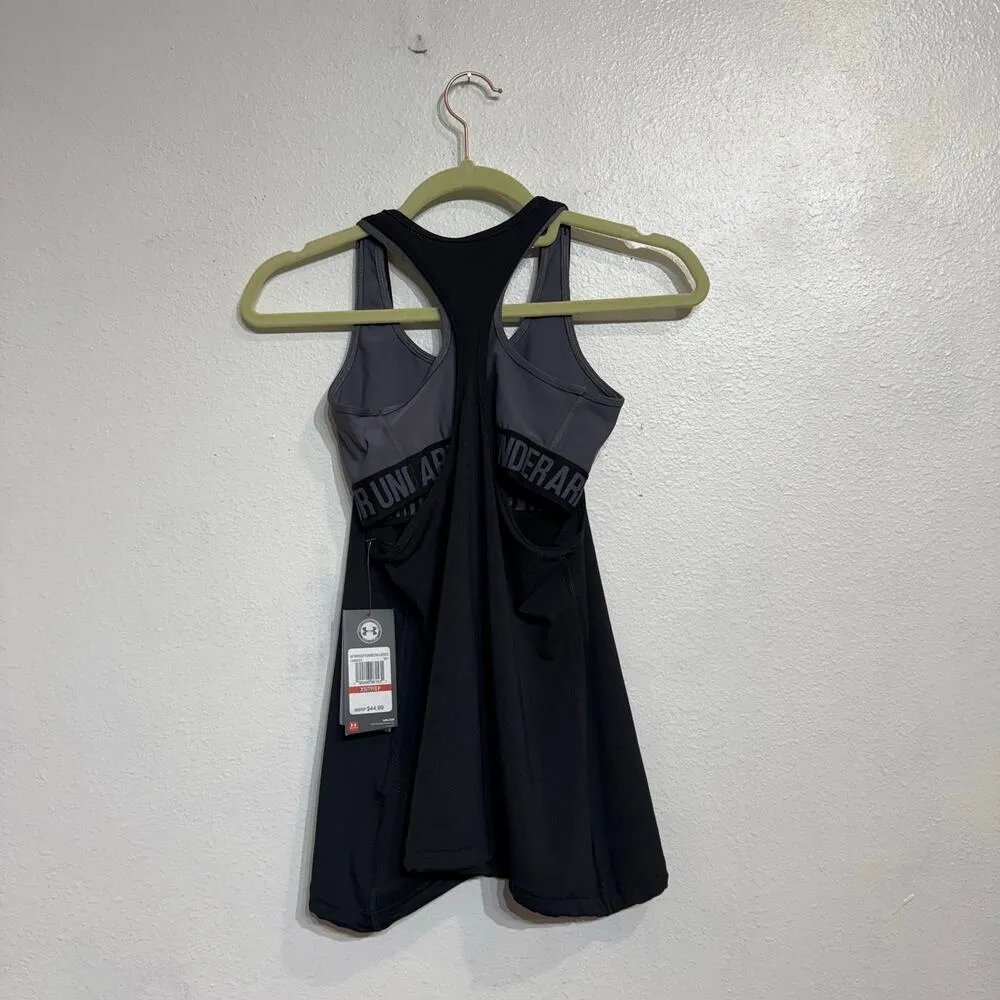 Under Armour Black Heat Gear Racer Back Tank Top Sz XS NWT - Image 11
