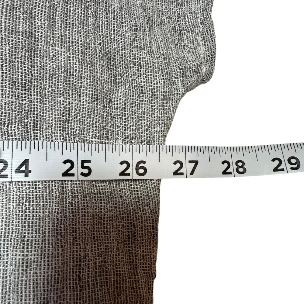 Tahari Grey Heather 100% Linen Oversized Button Down Blouse Top size XS - Image 4