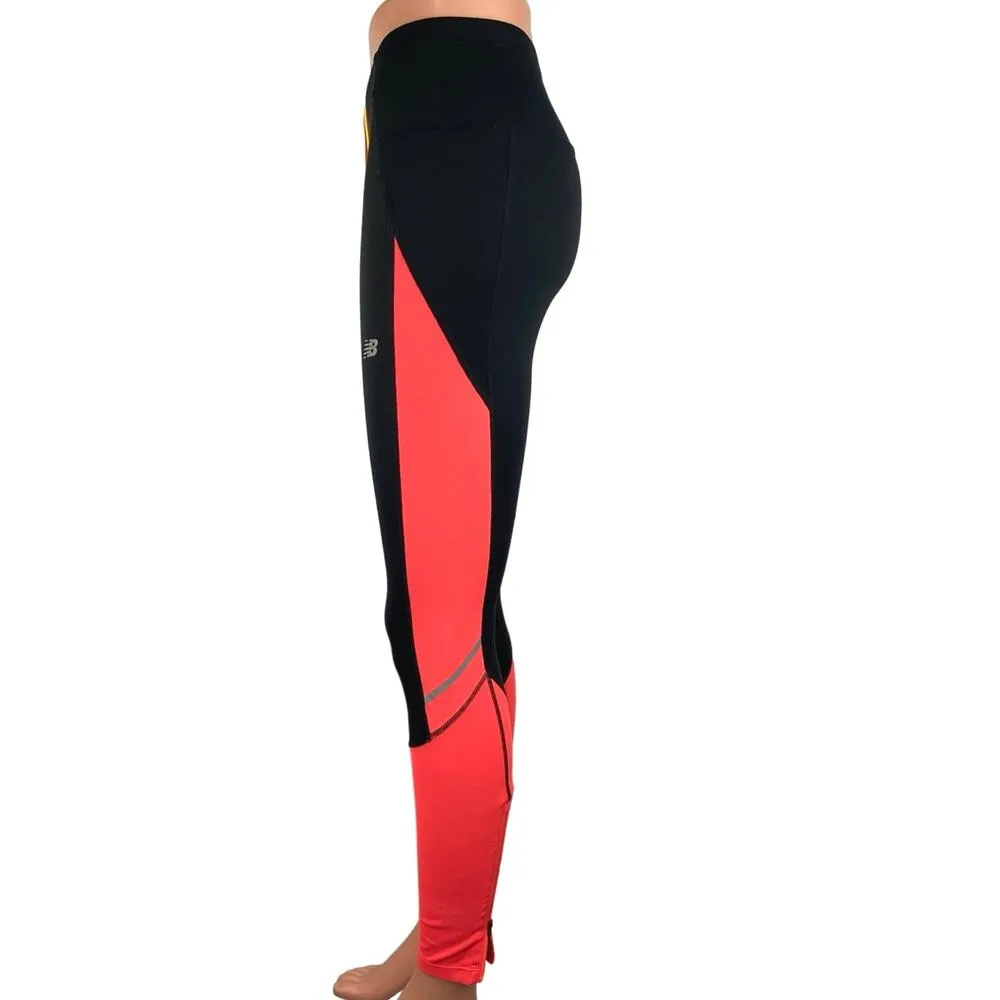 New Balance Black Pink Accelerate Low Rise Crop Activewear Yoga Tight Leggings S - Image 2