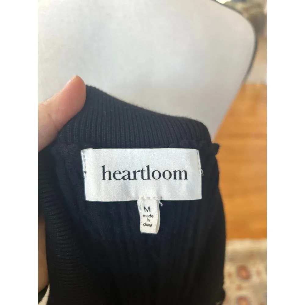 Heartloom Tulip Black Cableknit Stretch Collared Cap Sleeve Midi Knit Dress - Image 4