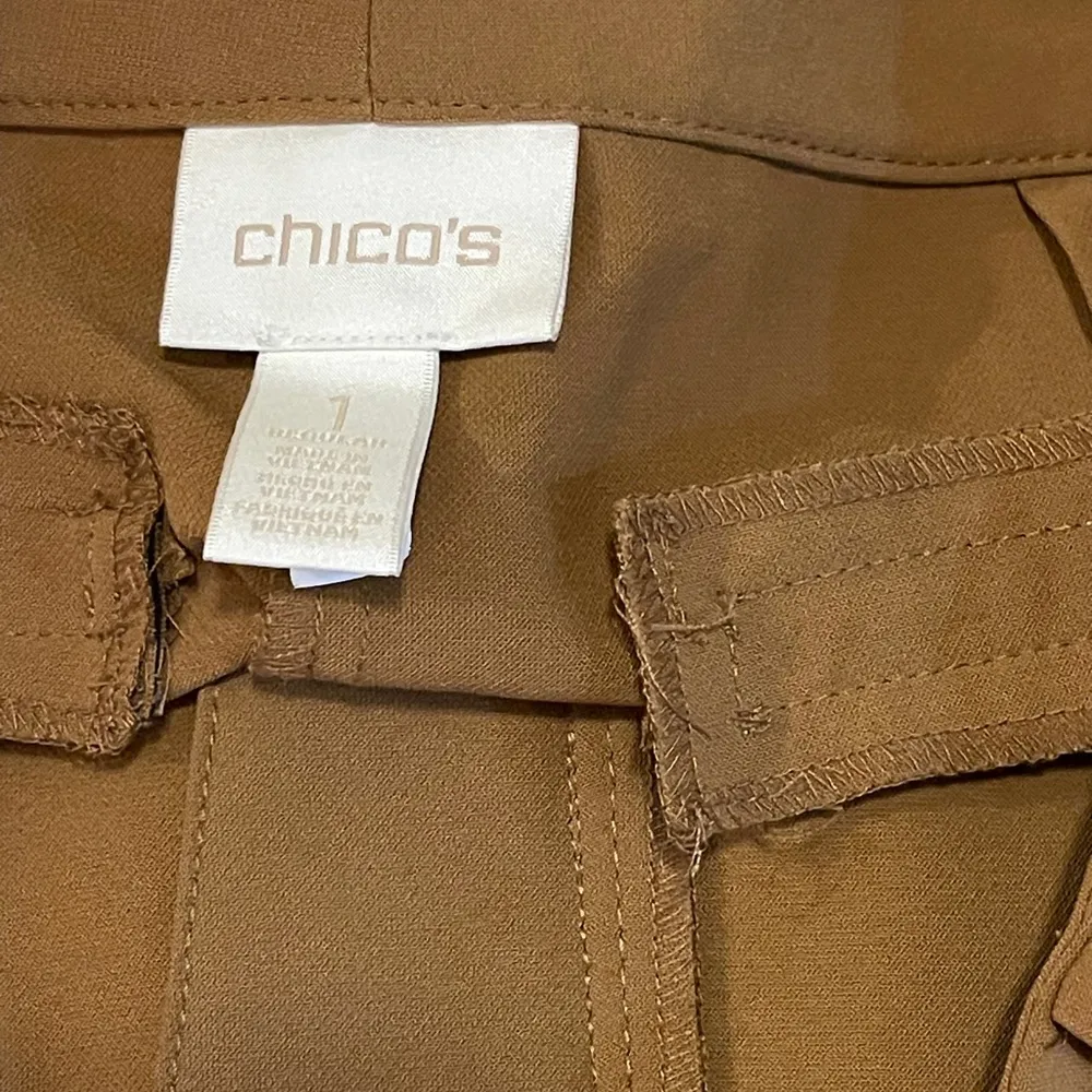 Chico’s Wide Leg Brown Pants Size Medium/8 (Chico’s Size 1) Dress Up or Down - Image 3
