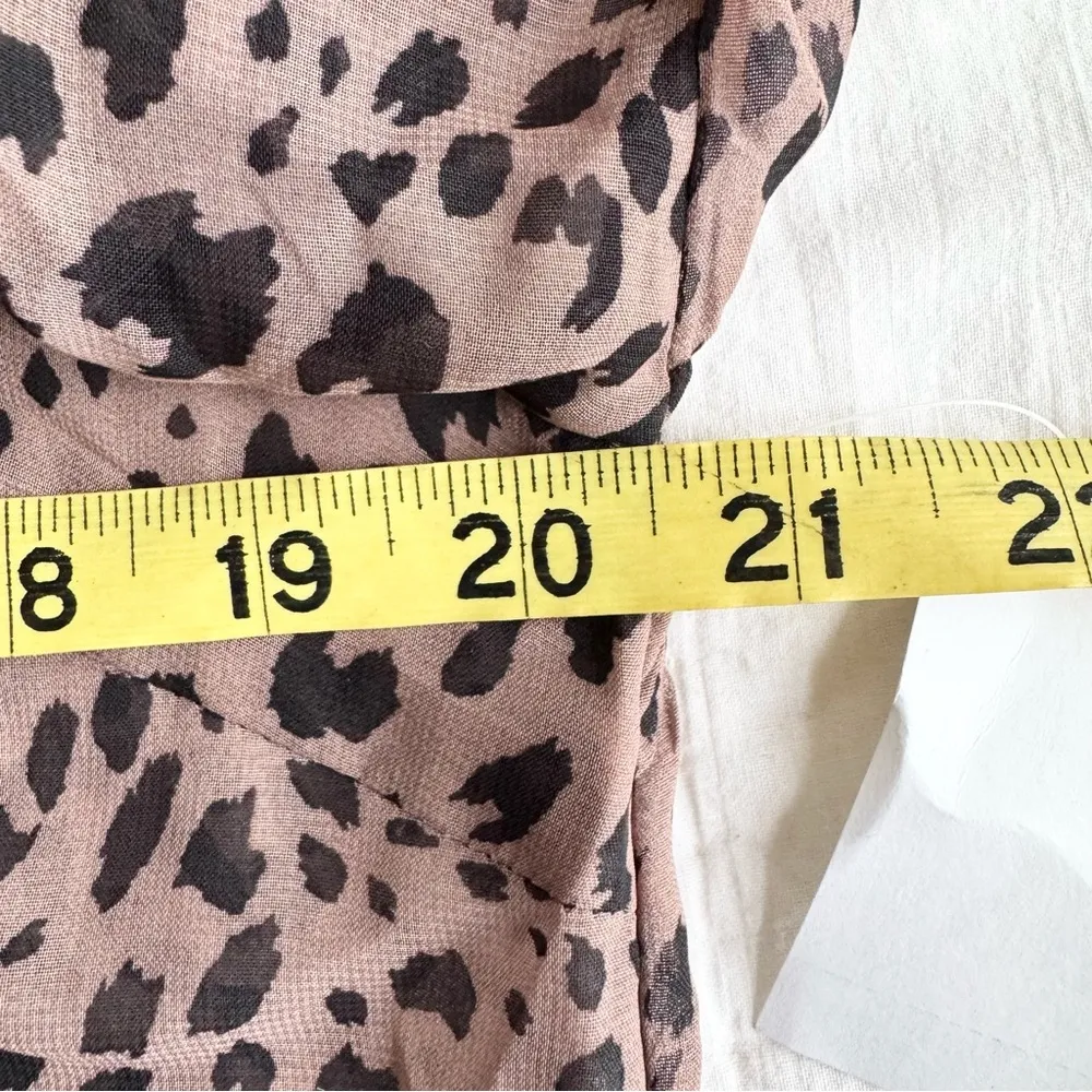 Charlotte Russe Leopard Ruffle Sheer Romantic Career Work Blouse Deadstock L - Image 11