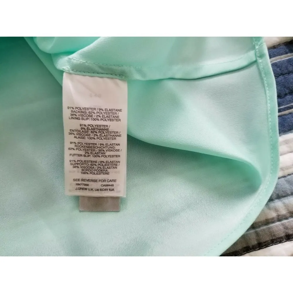 J.Crew Mint Green Laser Cut Perforated Scalloped Edge Sleeveless Sheath Dress 4 - Image 10