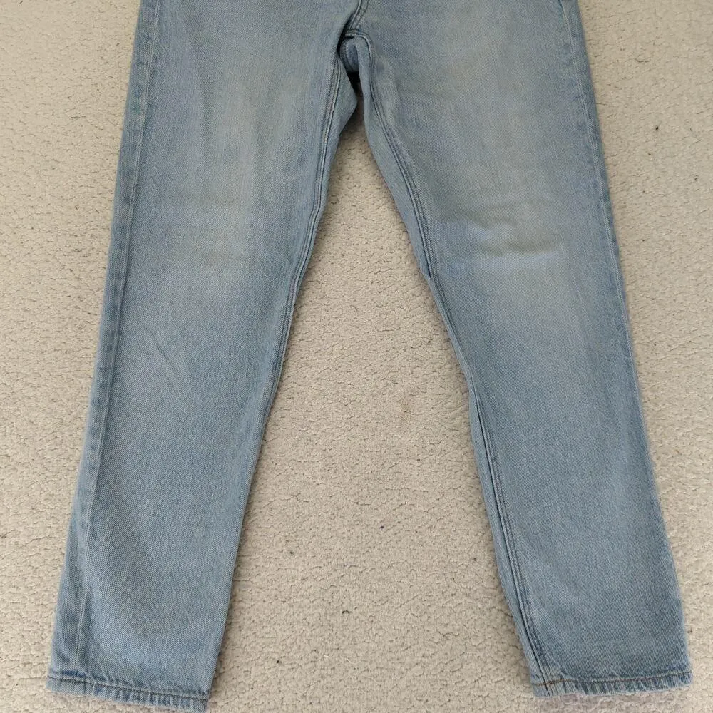 American Eagle Mom Jean Light Wash Strigid Stretch Rigid Women 6 High-rise Taper - Image 4
