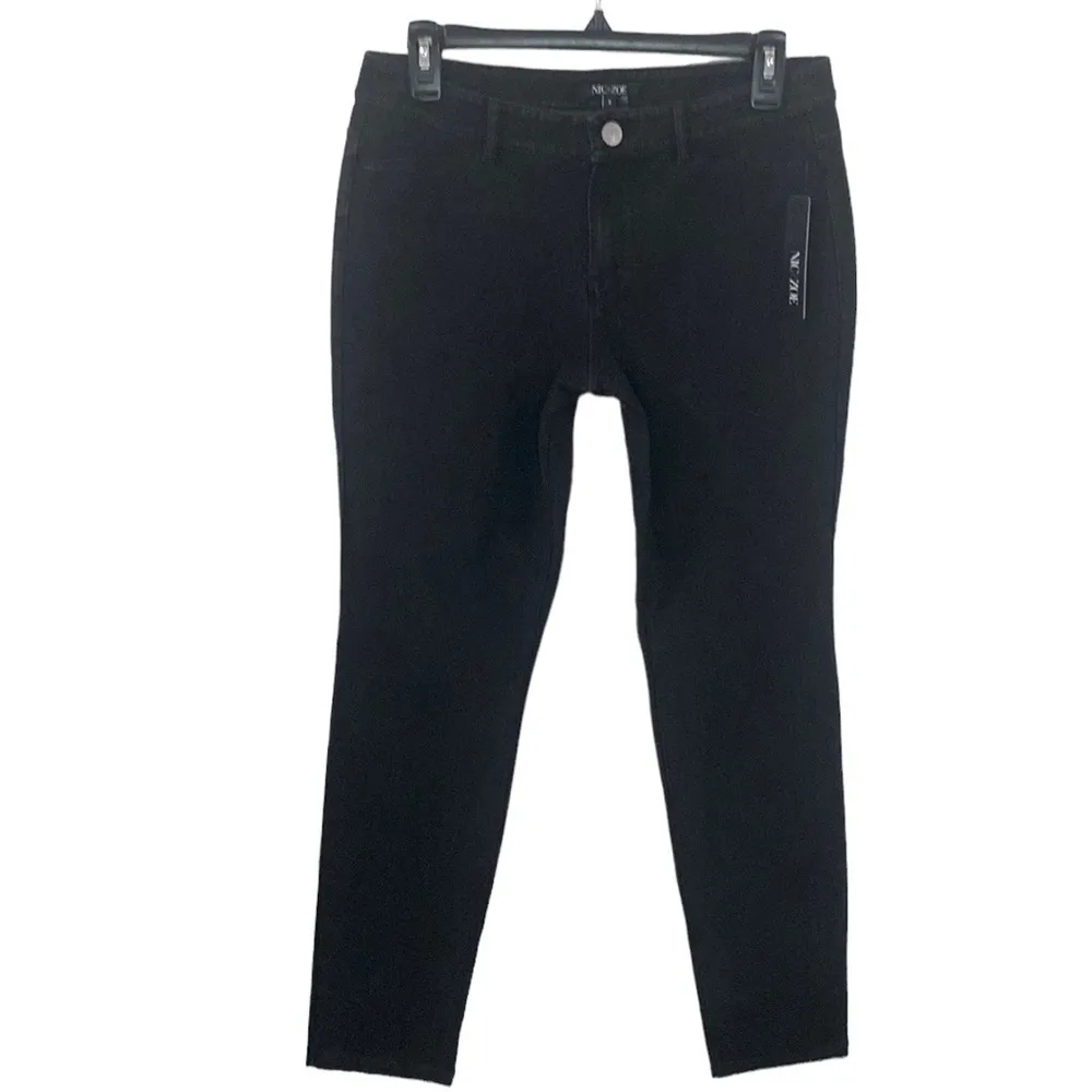 Nic + Zoe knit denim skinny pants in black denim size 8 - Image 2