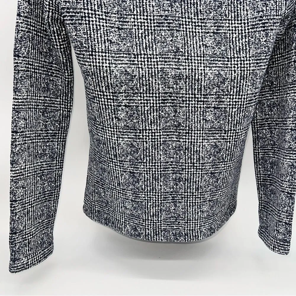 J.Crew Women Bl/WhHerringbone Funnel Neck/Turtleneck Long Sleeve Sweater-Size XS - Image 8