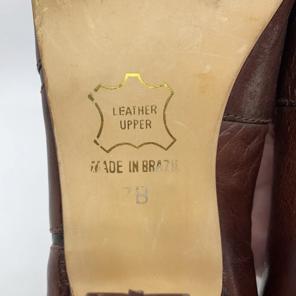 Croft & Barrow Brown Leather Kitten Heels 7 - Image 6