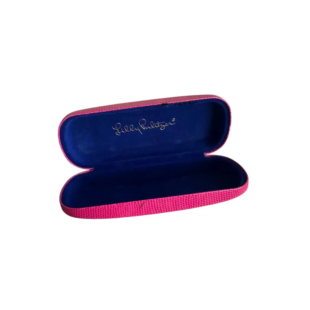 LILLY PULITZER  Pink Hardsided Sunglasses Reading Glasses Case - Image 3