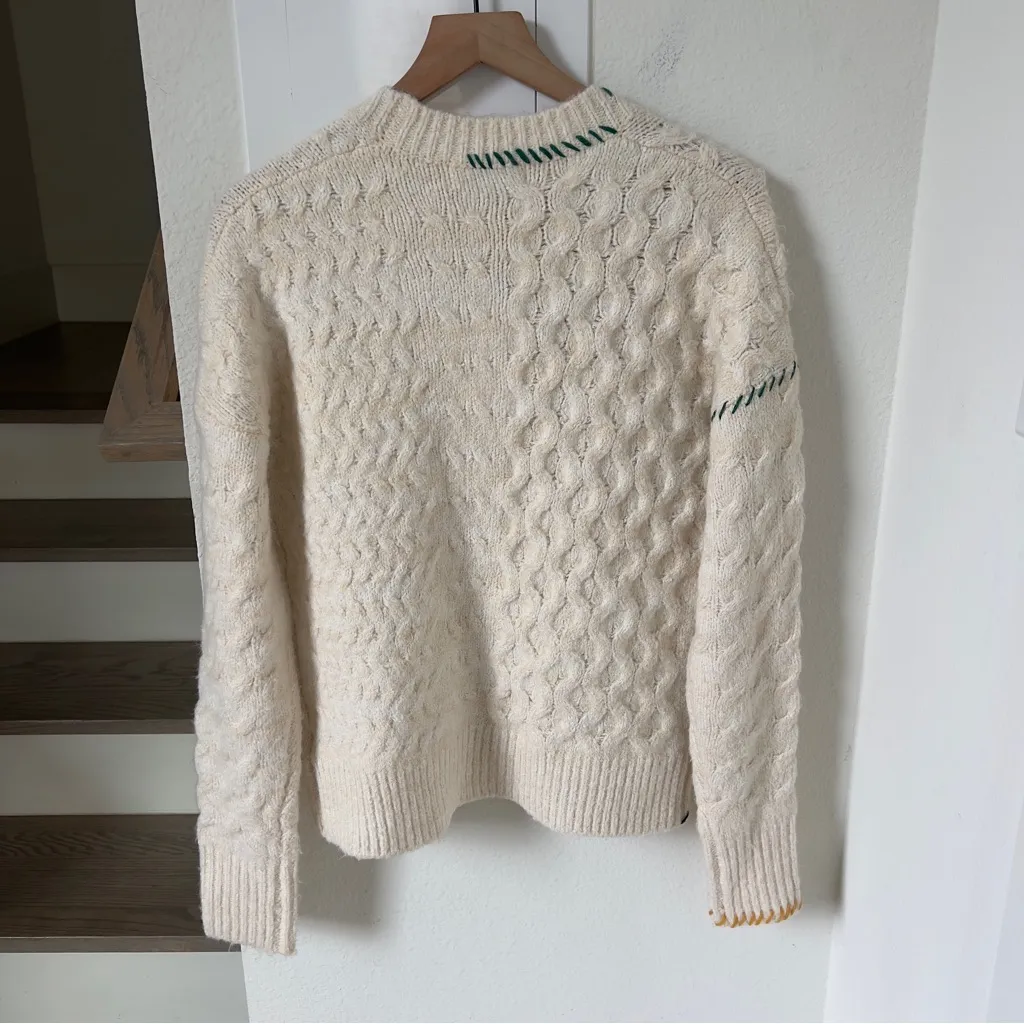 NWT John + Jenn Anthropologie Omg As If Cabled Cardigan Sweater in Cream - Image 5