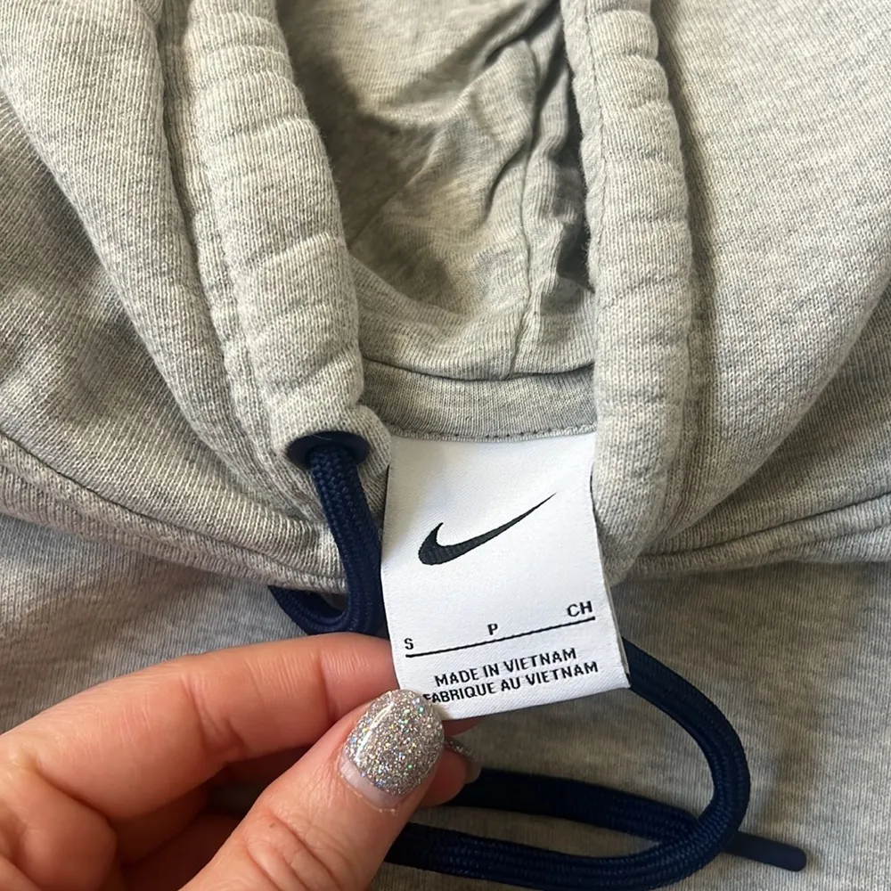 NIKE COURT FLEECE TENNIS HOODIE Heather Gray Size Small - Image 2