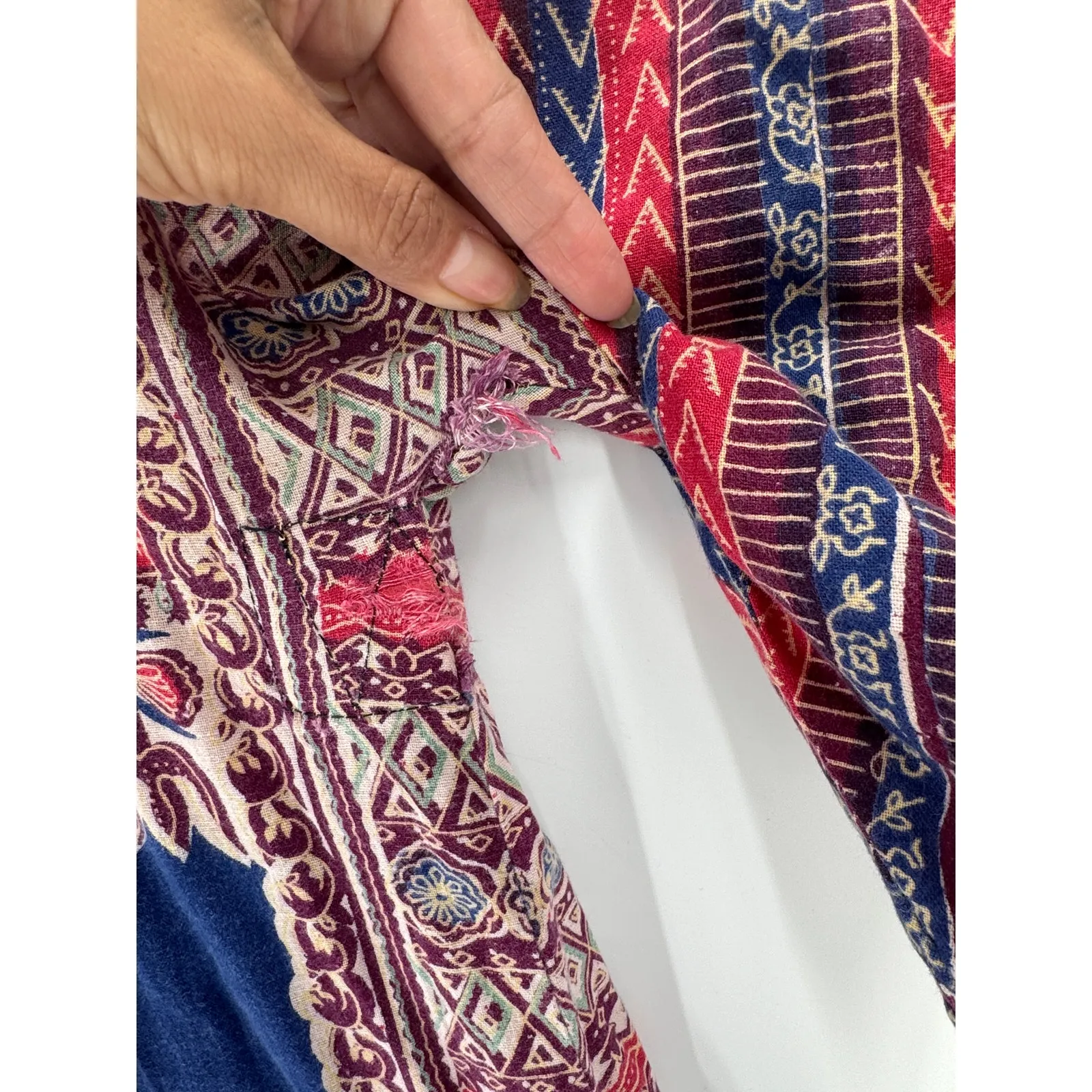 Vintage 70s Belled Sleeves Dashiki Caftan Dress India Arts Emporium size L Size L - Image 5