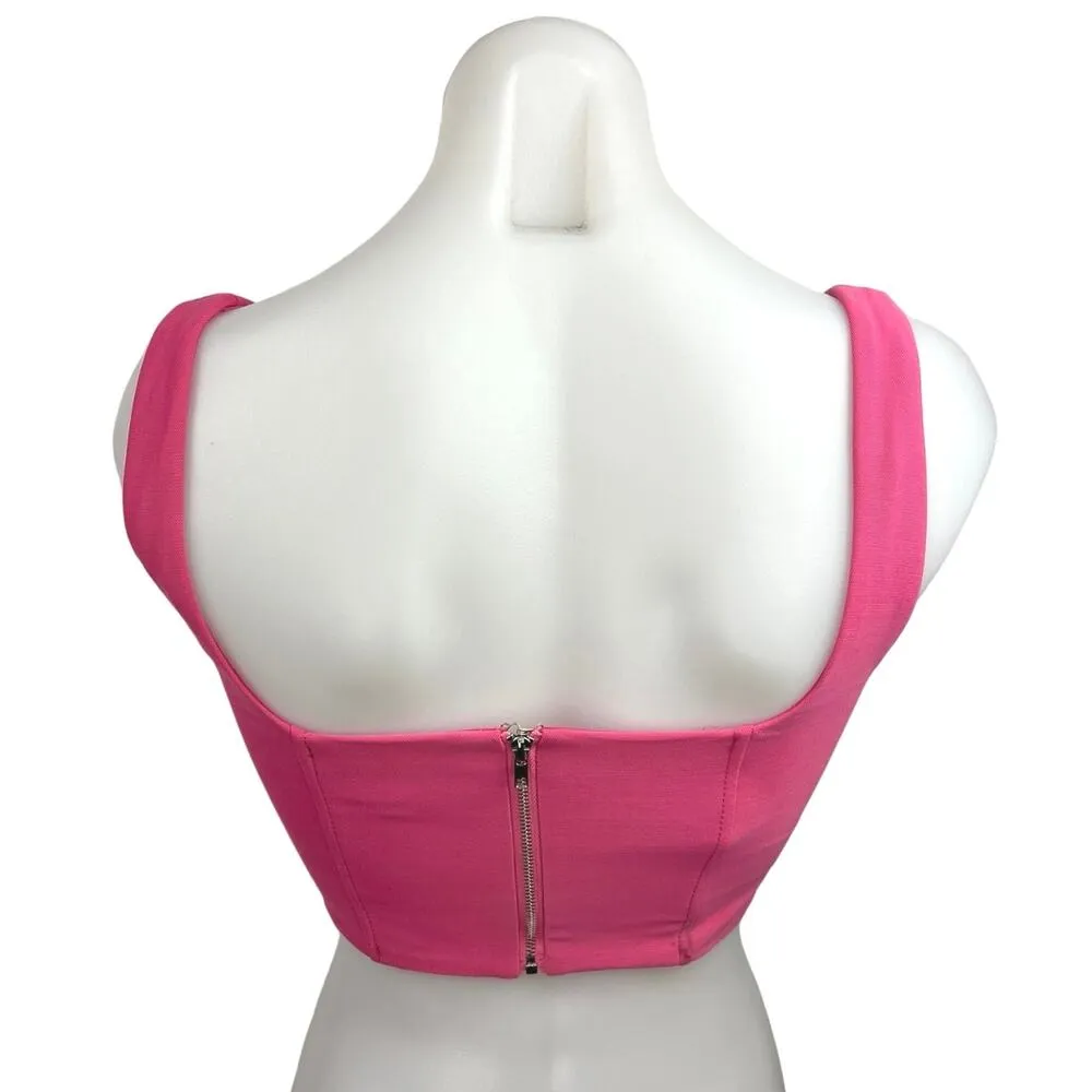 Edikted Isla Pink Sleeveless Cami Corset Bustier Corset Crop Tank Top Size S - Image 2